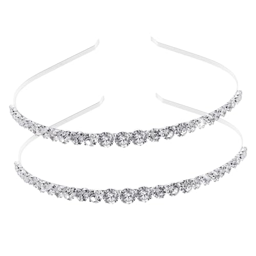 Veemoon 2 Stück Teiliges Strass Haarband Funkelnde Haarreifen mit Design Leichte Haarschmuck Accessoires für Mädchen Party und Fotoshooting Stilvolle Kopfbedeckung von Veemoon