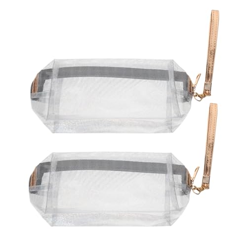 Veemoon 2 Stück Teiliges Transparente Kosmetiktasche mit Glitzereffekt Große Kapazität PVC Material Tragbar mit Praktischem Griff als Reise kulturbeutel für Damen und Herren von Veemoon