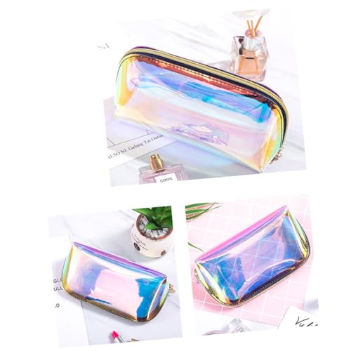 Veemoon 2 Stück Teiliges Transparente wasserdichte Kosmetiktaschen für Frauen Modische Makeup aufbewahrungstaschen in Schimmerndem Design für Alltag Party und Shopping von Veemoon