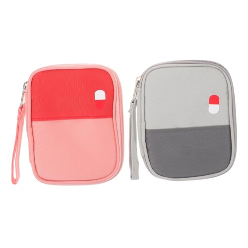 Veemoon 2 Stück Tragbare Notfall Taschen aus Wasserdichtem Oxford Material Kompakt und Großvolumig Praktischer Reiseapotheke Organizer für Outdoor Survival und Haushalt Handlich von Veemoon
