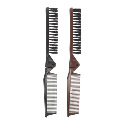 Veemoon 2stücke Faltbarer Haarkamm Mit Doppelkopf Reisegröße Für Männer Und Frauen Zusammenklappbar Für Handtasche Glatte Zähne Zum Entwirren Robustes Material Für Langlebigkeit von Veemoon