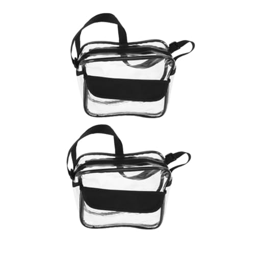 Veemoon 2 Stück Transparente PVC Umhängetasche Stadion Zugelassen Wasserabweisend Strapazierfähig Kompakte Klare Schultertasche Für Strand Sport Konzerte Events von Veemoon