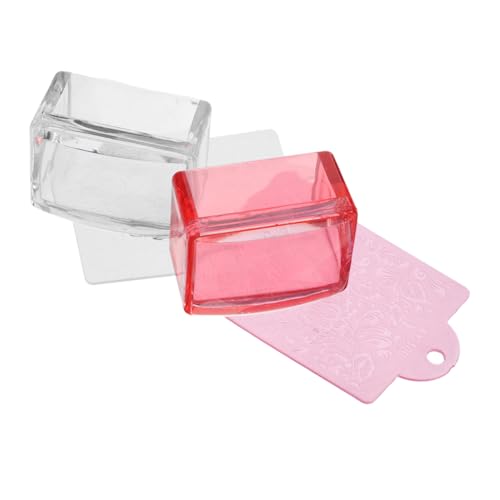 Veemoon 2 Stück Transparente Rechteckige Stempel für French Maniküre Diy Nageldesign Tool Präzise Musterübertragung für Salon und Zuhause von Veemoon