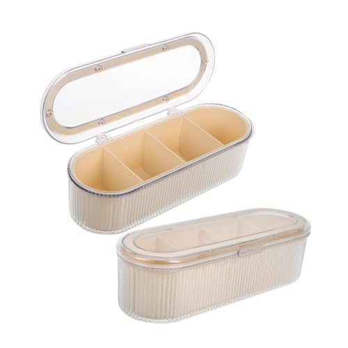 Veemoon 2 Stück Transparenter Makeup Schwamm Behälter mit Deckel Kosmetischer Organizer für Pinsel Lippenstifte Beauty Tools Kompakt Platzsparend aus Robustem PP und Pet Klar und Elegant von Veemoon