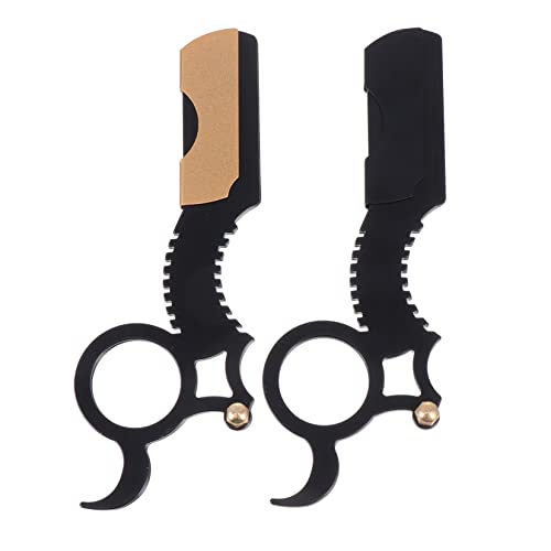 Veemoon 2stücke Vintage Rasierer Für Bart Manuell Bartschneider Bart Rasieren Bartpflege Bartkamm Barttrimmer Bartwerkzeug Bartpflegeprodukt Bartpflegeset von Veemoon