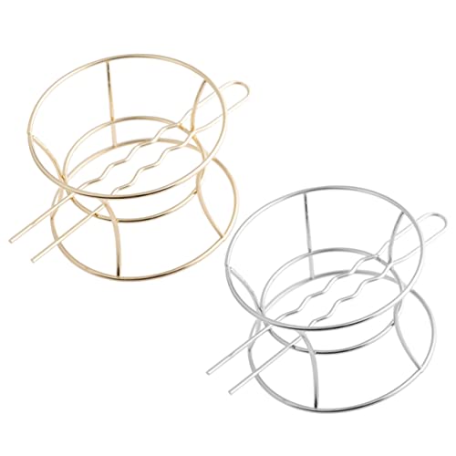 Veemoon 2 Stück Vintage Haarschmuck Haarnadeln für Damen Stabile Cage Clips in Gold und Silber Dekorative Haarklammern für Natürliche Dutts Geeignet für Dickes und Dünnes Haar Vielseitig von Veemoon