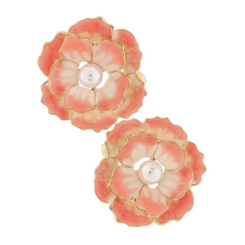Veemoon 2 Stück Vintage Peony Brosche mit Perlen Emaille Blütenpin Schmuckstücke für Kleider Jacken oder Schals Robuste und Stilvolle Broschen für Verschiedene Anlässe von Veemoon