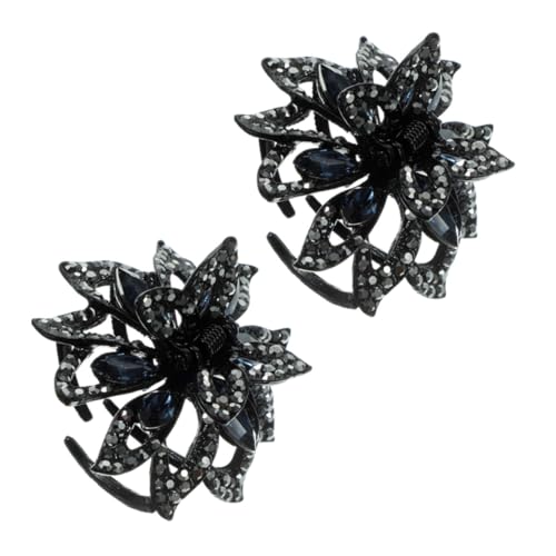 Veemoon 2 Stück Wasserdichte Dekorative Haarklammern mit Strasssteinen Kleine Haarklammern für Damen Vielseitig für Dickes und Dünnes Haar Eleganter Haarschmuck für Hochzeit Party Alltag von Veemoon