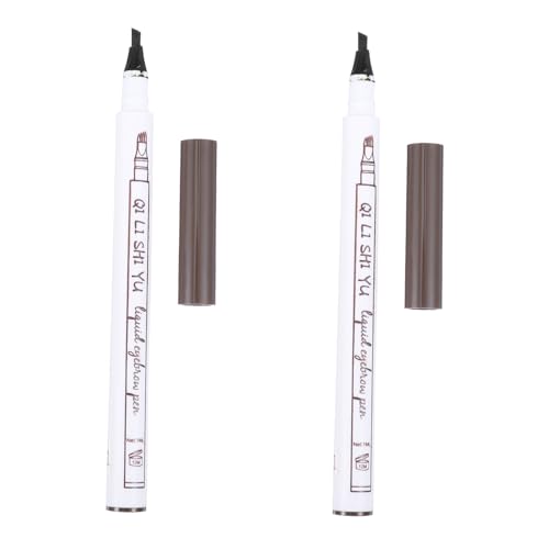 Veemoon 2 Stück Wasserfester Liquid Augenbrauenstift mit Fork Microblading Spitze Wischfest Langanhaltend und Pigmentreich für Präzises Natürliches Make Up bei Jedem Wetter von Veemoon