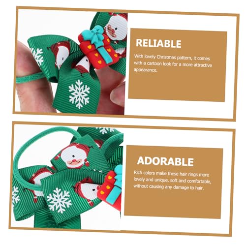 Veemoon 2 Stück Weihnachtliche Haargummis mit Schleife Niedliche Haarbänder mit Grünem Weihnachtsmuster Festliche Haarschmuck für Xmas und Neujahr Geeignet für Mädchen und Partyoutfits von Veemoon