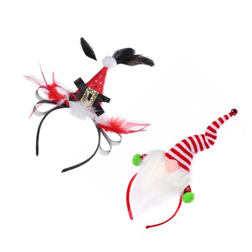 Veemoon 2 Stück Weihnachtliche Santa Claus Stirnbänder aus Weichem Rutschfest Leichtes Haarschmuck für Erwachsene für Weihnachts und Faschingspartys von Veemoon