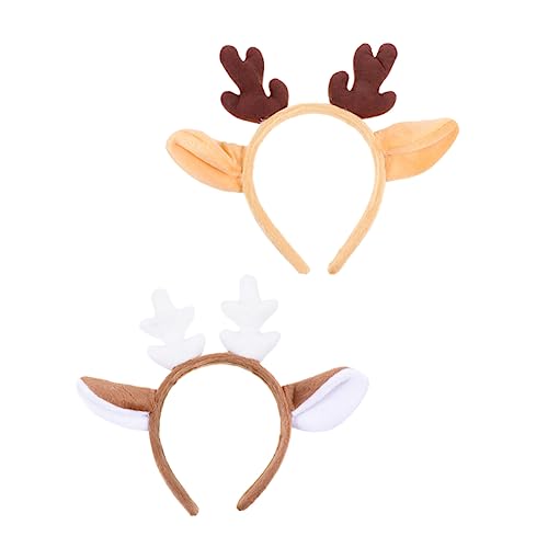 Veemoon 2 Stück Weihnachtliches Rentier Haarband Plüsch Geweih Haarreif Haarschmuck Party Kostüm Zubehör für Mädchen Festliche von Veemoon