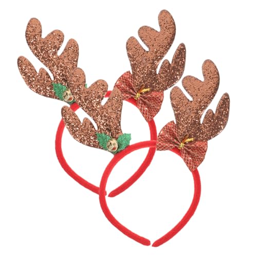 Veemoon 2 Stück Weihnachts Rentier Geweih Stirnbänder Mit Pailletten Und Jingle Bells - Festliche Haarreifen Für Frauen Und - Ideal Für Weihnachtsfeiern Und Festliche Anlässe von Veemoon