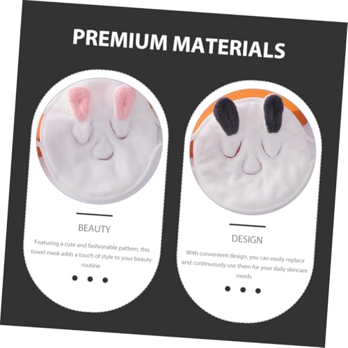 Veemoon 2 Stück Wiederverwendbare Gesichts handtücher aus Dickem Korallenfleece Feuchtigkeitsspendend Weich für Hot Compress und Gesichtsbehandlungen Sanfte Hautpflege Cartoon design von Veemoon