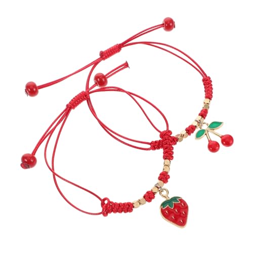 Veemoon 2 Stücke String Armband Schmuck Früchte Handgelenk Seil Legierung Rot von Veemoon