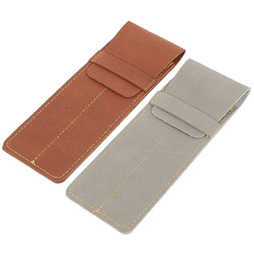 Veemoon 2stücke Vintage Pu Leder Stiftetui Für Füllfederhalter Und Kugelschreiber Handgefertigte Schützende Stift-hülle Für Zwei Schreibgeräte Kompakt Und Leicht Für Büro Und von Veemoon