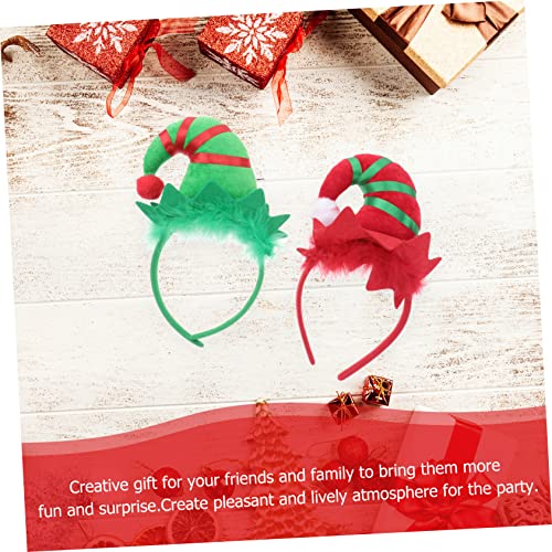 Veemoon 2 Weihnachtliches Stirnband mit und Grünem Horn Leichtes Bequemes Haarschmuck Accessoire für Damen und Mädchen Festlich für Weihnachten Karneval und Partys von Veemoon