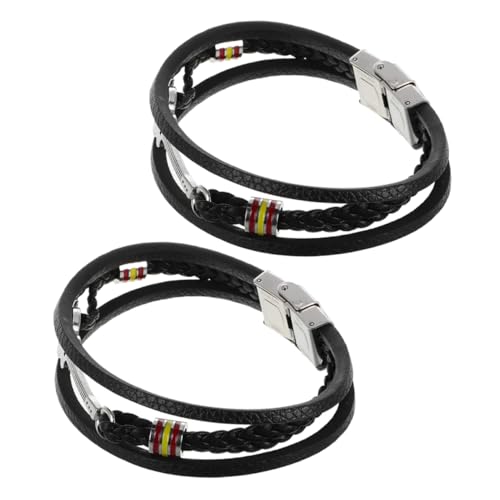 Veemoon 2-teiliges Armband Im Punk-stil: Mehrschichtiges Manschettenarmband Für Herren Im Gitarrendesign, Armbandschmuck Für Musikliebhaber Und Paare von Veemoon