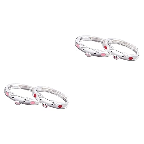 Veemoon 2-teiliges Schweine-Anhänger Ring Set Für Frauen – Modisches Geburtstag Und Besonderen Anlässen Größe M Hochwertigem Metall Edelstein von Veemoon