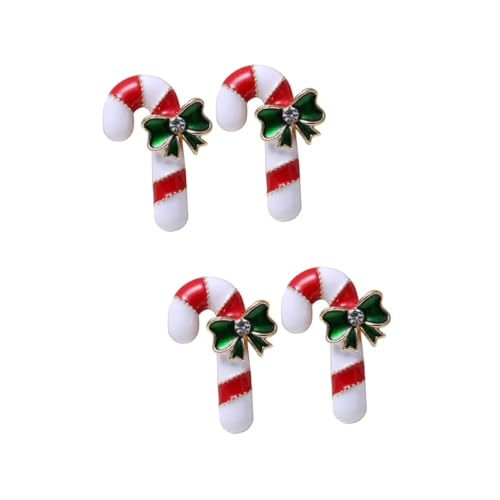 Veemoon 2-teiliges Set Weihnachts-Brosche Mit Krücken Und Zuckerstangen Farbenfrohes Emaille Design Schmuck Für Damen Pullover Und Urlaubsoutfits von Veemoon