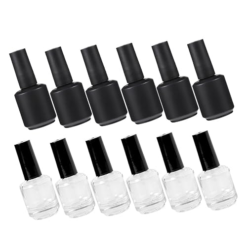 Veemoon 20 Stück Nail Polish Flaschen Leere Glasflaschen mit Pinsel für Nagellack Gel Lagerung Schwarz Transparent für Diy Aufbewahrung von Veemoon