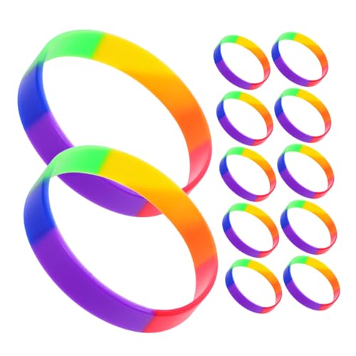 Veemoon 20stücke Regenbogen Silikonarmbänder Für Pride Month Pride Zubehör Für Paraden Und Partys Armbänder Mit Leuchtenden Farben Für Veranstaltungen von Veemoon