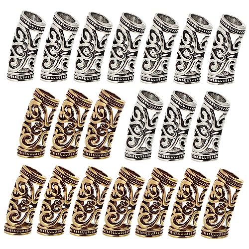 Veemoon 20 Stück Teiliges Dreadlock Ringe Haarschmuck für Zöpfe Antikes Silber und Gold Leichte Haarringe für Flechten Vielseitige Haar Accessoires für Party Hochzeit und DIY von Veemoon