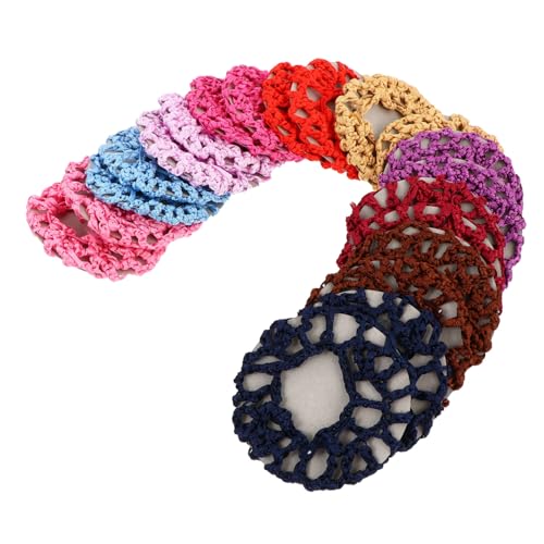 Veemoon 20 Stück Teiliges Elastisches Handgefertigtes Haarnetz aus Gewebtem Mesh für Damen Verstellbarer Dutt Überzug Leichtes Zubehör für Ballerinas Tänzerinnen Kellnerinnen und von Veemoon