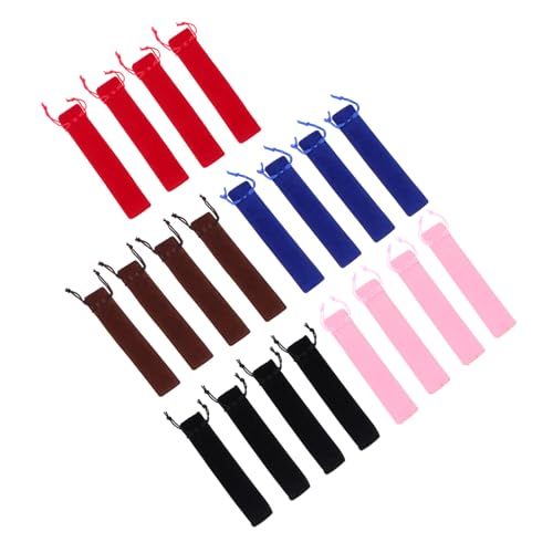 Veemoon 20 Stück Teiliges Kordelzug Stiftbeutel Single Pen Pouch aus Doppellagigem Weichem Vielseitig als Kosmetiktasche oder Aufbewahrungsbeutel für Stifte und Kleine Accessoires von Veemoon