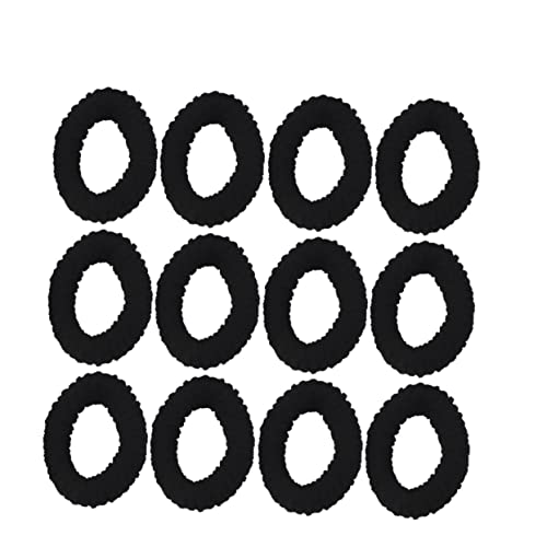 Veemoon 20Stücke Elastische Haargummis mit Schal für Damen Schwarze Ponytail Ringe Einfache Haaraccessoires für Alltäglichen Gebrauch für Freundinnen von Veemoon