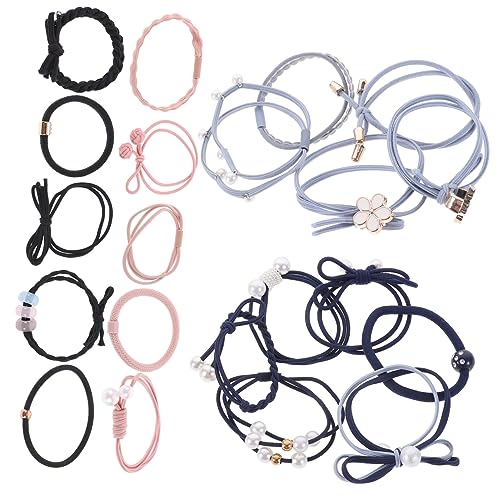 Veemoon 24 Stück Teiliges Haargummi Set Bunte Elastische Pferdeschwanz Halter für Damen und Mädchen Langlebige Haarschmuck Accessoires mit Hoher Elastizität und Farbechter Verarbeitung von Veemoon