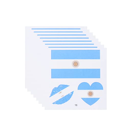 Veemoon 25 Blätter Argentinische Flagge Temporäre Tattoos Und Aufkleber – Wassertransfer Body Art Für Partys - Patriotische Dekoration Und Nationalstolz – Ideal Für Events Und Feiern von Veemoon