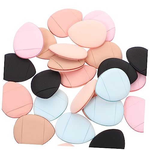 Veemoon 25 Stück Mini Makeup Schwämmchen für Foundation und Concealer mit Fingerhalterung für Präzise Anwendung Empfindlicher Haut Trocken oder Nass Verwendbar von Veemoon