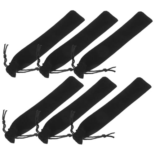 Veemoon 25 Stück Teiliges Schwarzes Federmäppchen aus Atmungsaktivem Strapazierfähigem Flanell mit Zugbandverschluss Praktische Stifttasche für Schule und Büro als Geschenkverpackung von Veemoon