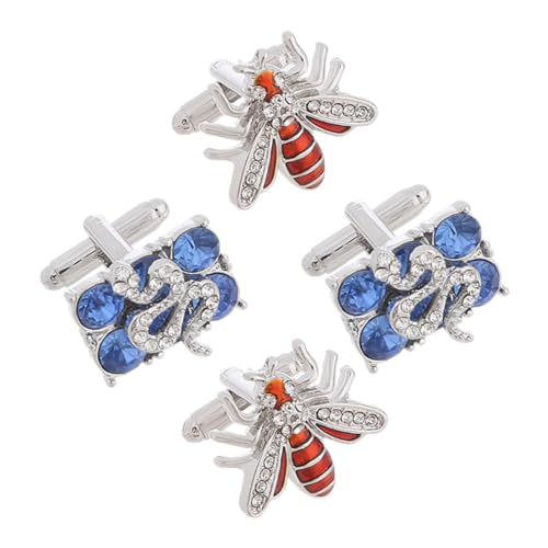 Veemoon 2paare Herren Manschettenknöpfe Schlangenmuster Vintage Metall Kleidungsschmuck Für Anzüge Hemden Hochzeit Geburtstag von Veemoon