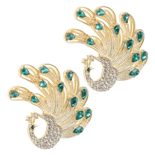 Veemoon 2Pcs Pfau Brosche Tierbrosche für Frauen Brosche für Damenkleider Hochzeitskleid Brosche dekorative Brosche Anstecknadel für Kleidung Frauen Strassbrosche für Damen Diamant von Veemoon