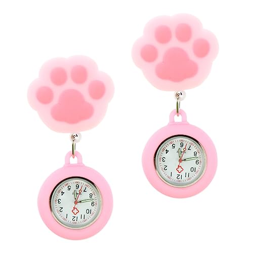 Veemoon 2stücke Pflege Clip Uhr Tragbare Hängende Taschenuhr Krankenschwester Cartoon Stil Großes Präzise Zeitmessung Einfach Handhaben von Veemoon