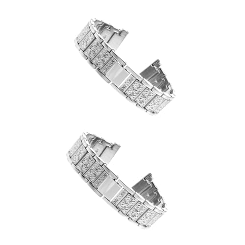 Veemoon 2St Gurt Armband für Frauen Kettenarmband für Damen Strass-Uhrenarmband uhrenarmbänder Diamant-Dress-Up-Riemen Strassarmband für Damen fest Zubehör Komponente Aluminiumlegierung von Veemoon