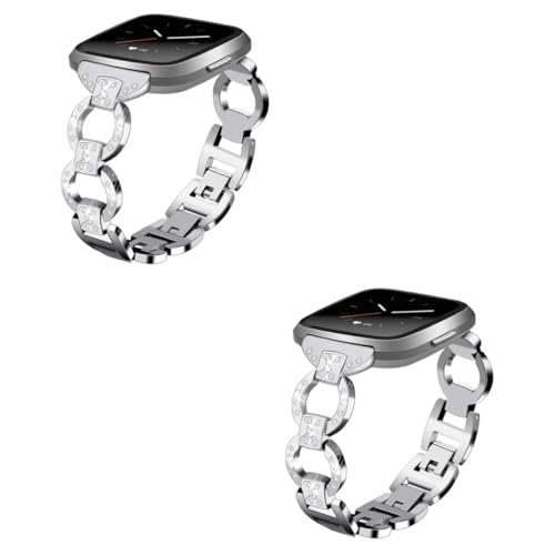 Veemoon 2St edelstahlketten stainless steel chain silver chain silberketten armkette damen souveränes Silber Pyjamas para Nachthemd Uhrenarmband aus Edelstahl Band für Anschauen Gurt von Veemoon