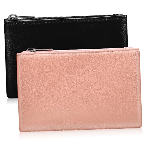 Veemoon 2Stücke Damen Geldbörse Münztaschen mit Reißverschluss Handwerkskunst Kompakt Leicht für Handtaschen Reisen von Veemoon