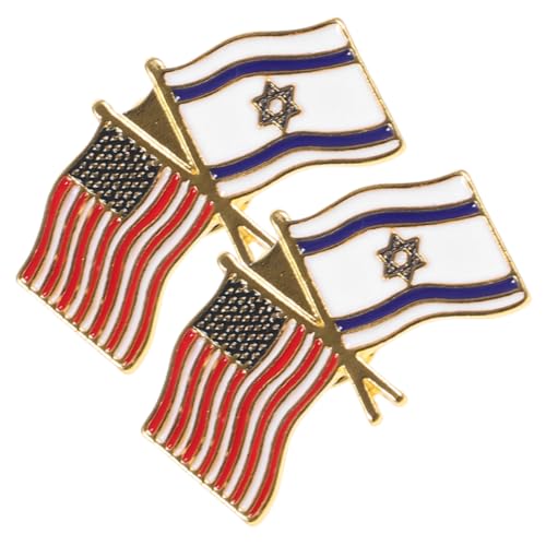 Veemoon 2stücke Israel Flagge Usa Flagge Brosche Pin Kleidung Dekorative Broschen Für Pullover Kragen Schal von Veemoon