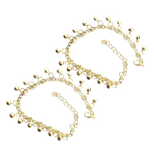 Veemoon 2Stücke Glöckchen Fußkettchen für Damen Verstellbar Modischer Boho Fußschmuck für Sommer Ergänzend zu Sandalen mit Strand Freizeit von Veemoon