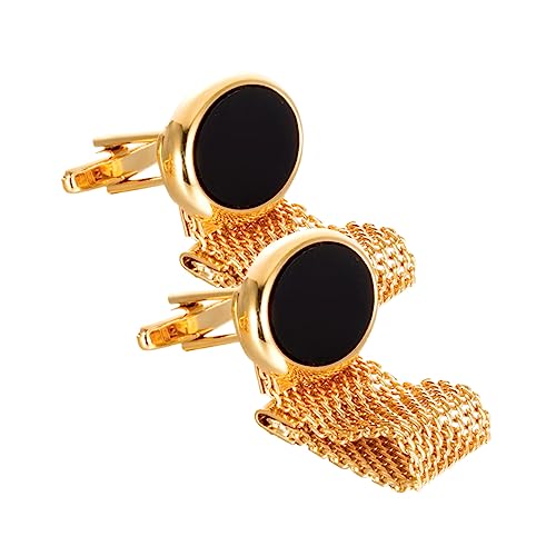 Veemoon 2Stücke Goldene Manschettenknöpfe für Herren Cufflinks Hochwertigem Metall für Anzüge und Besondere Anlässe Perfektes Button Zubehör für Stilvolle von Veemoon