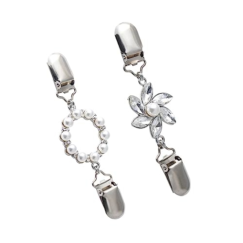 Veemoon 2Stücke Hochwertige Teilige Damen Brosche Clips Strickjacken Klammern für Pullover Schals Mode Accessoires zur Vermeidung von Ausrutschern Perfektes für Frauen von Veemoon