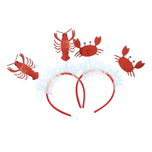 Veemoon 2stücke Meereslebewesen Krabben Stirnbänder Party Haarreifen Haardekor Kopfbedeckung Accessoires Für Junge Mädchen Und Erwachsene von Veemoon