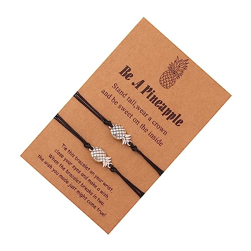 Veemoon 2stücke Dekoratives Armband Mit Ananas-anhänger Verstellbares Armband Mit Wunschnote Für Herren Für Abschlüsse Partys Und Bedeutende Anlässe Schwarz Veemoon 2stücke Dekoratives Armband Mit Ananas-anhänger Verstellbares Armband Mit Wunschnote Für Herren Für Abschlüsse Partys Und Bedeutende Anlässe Schwarz von Veemoon