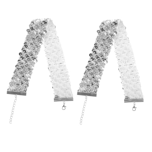 Veemoon 2stücke Glitzer-choker Halskette Für Frauen Und Mädchen Modisches Dekoratives Schmuck-accessoire Für Festliche Anlässe Und Alltag Verstellbar Und Leicht von Veemoon