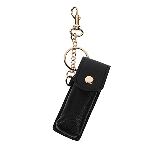 Veemoon 2Stücke Schlüsselanhänger Lippenbalsamhalter Lippenstiftbeutel Hochwertigem PU für Reisen mit Robustem Metallring von Veemoon