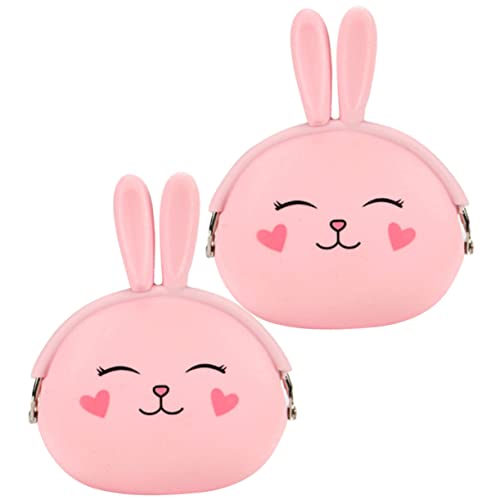 Veemoon 2stücke Kaninchen-silikon-geldbörse Kleine Silikon-Tasche Tragbare Geldbörse Für Damen Cartoon-Design Münze Und Bargeld Verstauen Glatte Schnalle Reisen Und Shopping Geeignet von Veemoon