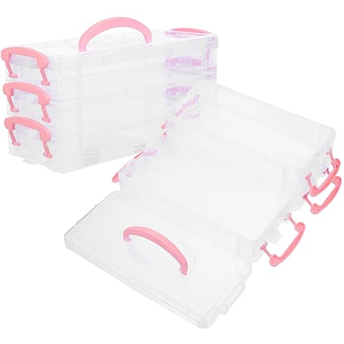 Veemoon 3-Lagige Stapelbare Bleistiftbox Multifunktionaler Schreibwaren Organizer Tragbares Etui für Stifte Transparentes Design für Schule und Büro für Schüler und Lehrer von Veemoon